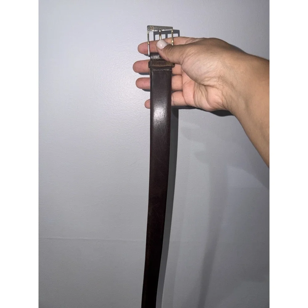 Vintage Christian Dior Belt Brown Split‎ Leather 90/36 Made In Spain *READ*